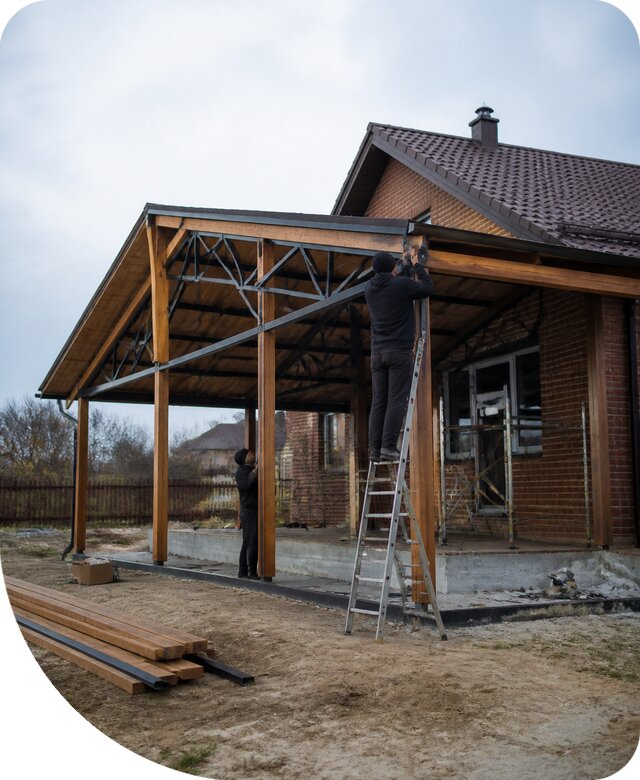 Пристройка навеса к дому и участку в Азове под ключ